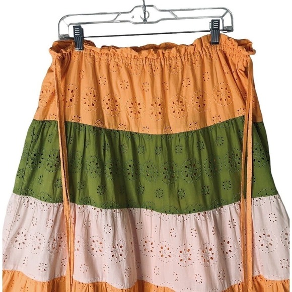 Anthropologie Hutch Fantine Maxi Skirt Womens Size Large $158 Boho Eyelet Summer - Picture 7 of 15